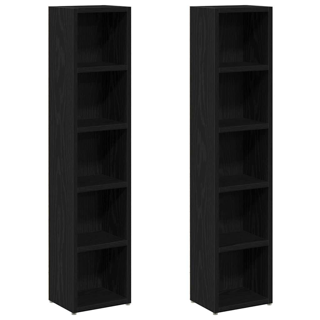 CD Cabinets 2 pcs Black Oak 21x16x93.5 cm Engineered Wood